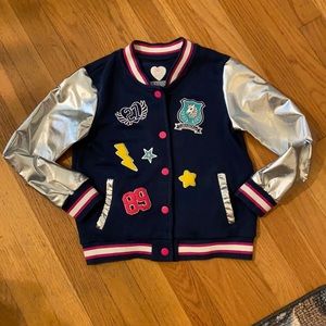 ADORABLE GIRLS LETTERMAN JACKET SIZE 7